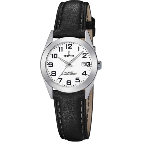 OROLOGIO FESTINA CLASSICS F20447/1 BIANCO CON CINTURINO IN PELLE, DONNA