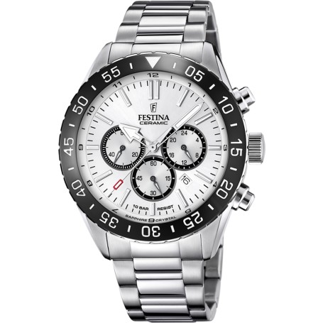 OROLOGIO FESTINA F20575/1 BIANCO CON CINTURINO IN ACCIAIO, UOMO