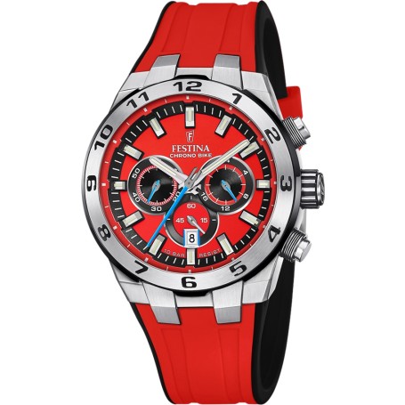 OROLOGIO DA UOMO FESTINA CHRONO BIKE ROSSO CON CINTURINO IN GOMMA F20671/5
