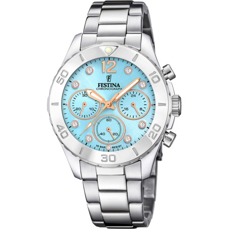 OROLOGIO FESTINA BOYFRIEND COLLECTION F20603/4 AZZURO CINTURINO IN ACCIAIO INOSSIDABILE 316L, DONNA