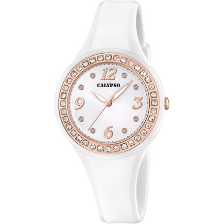 OROLOGIO CALYPSO TRENDY K5567/B BIANCO CINTURINO GOMMA, DONNA