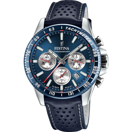 OROLOGIO FESTINA F20561/2 BLU CINTURINO IN PELLE, UOMO