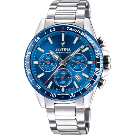 OROLOGIO FESTINA F20560/3 BLU CON CINTURINO IN ACCIAIO, UOMO