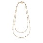 Collana in bronzo dorato e perle naturali
