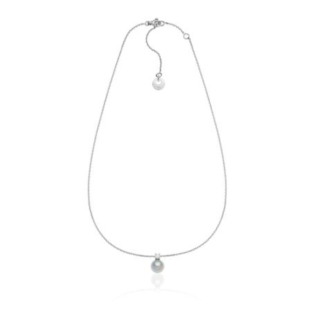 Collana in argento con perla scura