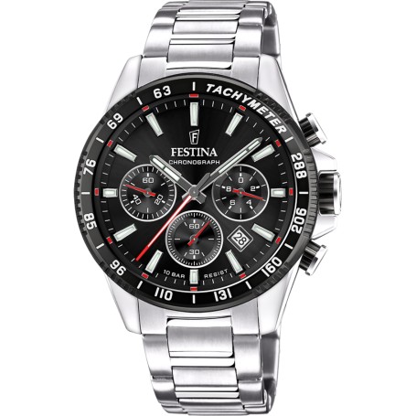OROLOGIO FESTINA F20560/6 NERO CINTURINO IN ACCIAIO, UOMO