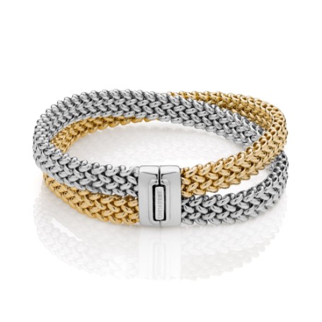 Bracciale in argento bicolore