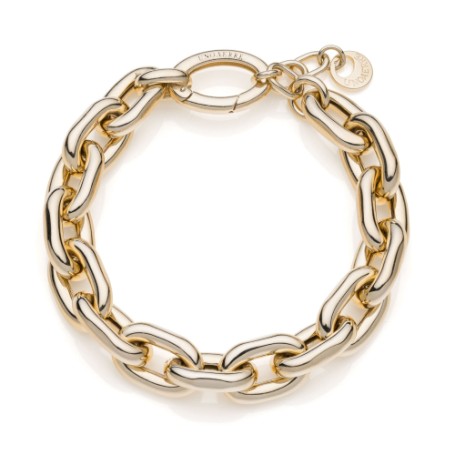Bracciale in argento dorato catena