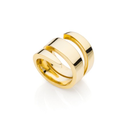 Anello dorato a spirale