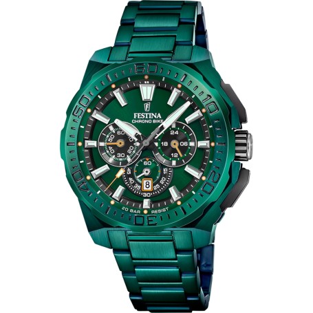 OROLOGIO DA UOMO FESTINA CHRONO BIKE EDIZIONE SPECIALE F20730/1 VERDE CINTURINO IN ACCIAIO
