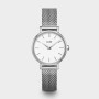 Boho Chic Petite Watch Mesh, White, Silver Colour