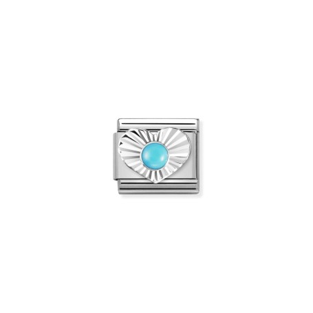 Nomination Link Composable Classic Cuore Argento e Turchese