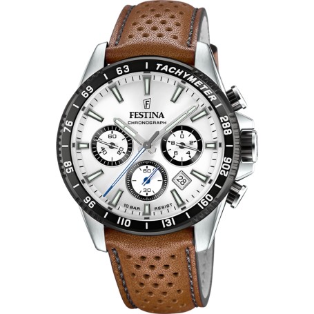 OROLOGIO FESTINA F20561/1 ARGENTO CON CINTURINO IN PELLE, UOMO