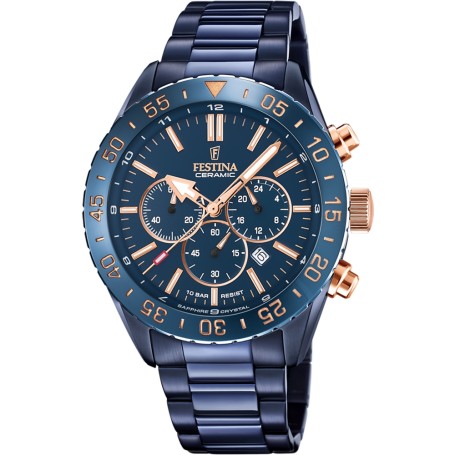OROLOGIO FESTINA F20576/1 BLU CINTURINO IN ACCIAIO, UOMO