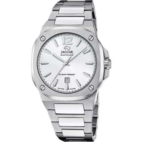 OROLOGIO JAGUAR SWISS MADE J1024/4 GRIGIO CINGHIA ACCIAIO INOSSIDABILE 316L, UOMO