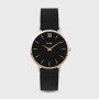Minuit Watch Mesh, Full Black, Rose Gold Colour