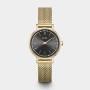 Boho Chic Petite Watch Mesh Crystals, Grey, Gold Colour