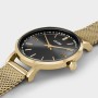 Boho Chic Petite Watch Mesh Crystals, Grey, Gold Colour