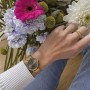 Boho Chic Petite Watch Mesh Crystals, Grey, Gold Colour