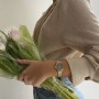 Boho Chic Petite Watch Mesh Crystals, Grey, Gold Colour