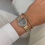 Boho Chic Petite Watch Mesh Crystals, Grey, Gold Colour