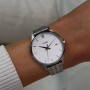 Minuit Date Watch Steel, Full Silver Colour
