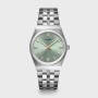 Retro 70's Watch Steel, Sage Green, Silver Colour