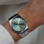 Retro 70's Watch Steel, Sage Green, Silver Colour