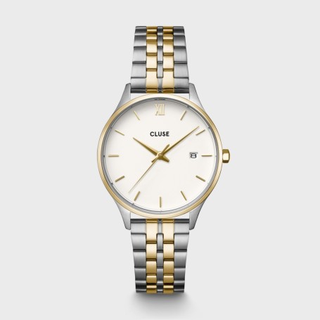Minuit Date Watch Steel, Coconut Milk, Two-Tone