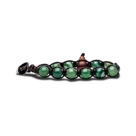 Tamashii Bracciale Agata Verde Chiaro Striata