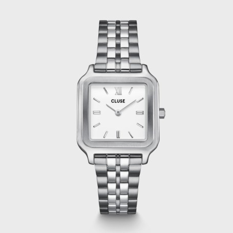 Gracieuse Watch Steel, White, Silver Colour