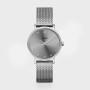 Minuit Watch Mesh Crystals, Grey, Silver Colour