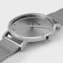 Minuit Watch Mesh Crystals, Grey, Silver Colour