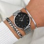 Minuit Watch Mesh, Black, Silver Colour
