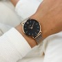 Minuit Watch Mesh, Black, Rose Gold Colour