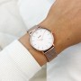 Minuit Watch Mesh, White, Rose Gold Colour