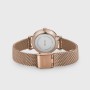 Boho Chic Petite Watch Mesh, White, Rose Gold Colour