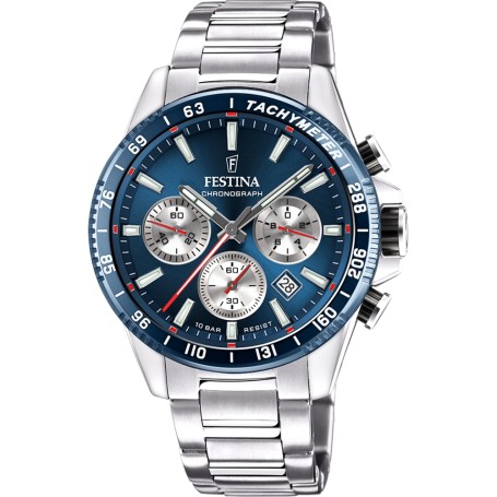 OROLOGIO FESTINA F20560/2 BLU CINTURINO IN ACCIAIO, UOMO