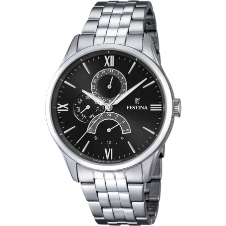 OROLOGIO FESTINA RETRO F16822/4 NERO CINTURINO IN ACCIAIO, UOMO