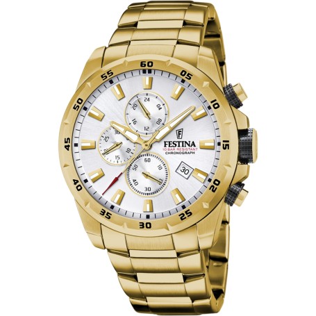 OROLOGIO FESTINA TIMELESS CHRONOGRAPH F20541/1 ARGENTO CON CINTURINO IN ACCIAIO, UOMO.