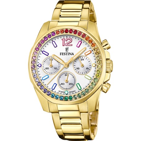 OROLOGIO FESTINA F20609/2 BIANCO CON CINTURINO IN ACCIAIO, DONNA